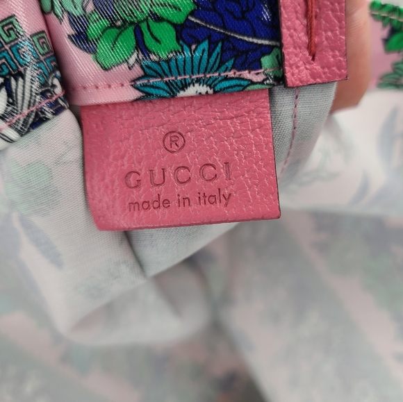 Gucci Montecarlo Pink Floral Shopper Tote Printed Coated Cotton - Picture 5 of 11